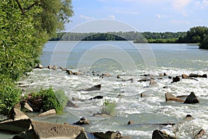 Oblast kolem dunajské přehrady Čunovo u Bratislavy, Slovensko, Evropa