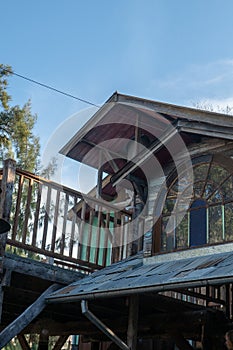 Area of bars and shops in the Mercado de Ingeniero Maschwitz in Buenos Aires province in 2023