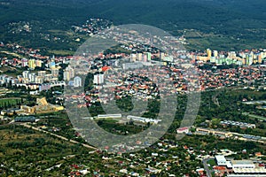Oblast Bratislavy na Slovensku pohled z malého letadla 12.9.2020