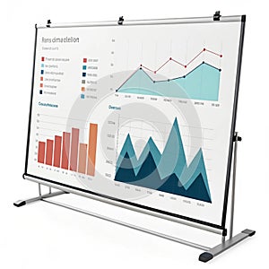 Area chart isolated on white background