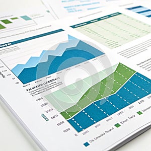 Area chart isolated on white background