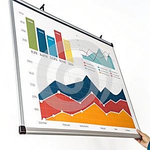 Area Chart isolated on white background photo