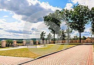 The area of the church of the Holy Trinity. Liskiava. Lithuania