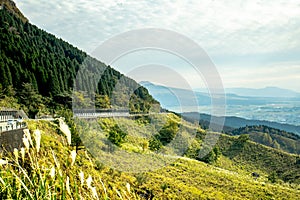 Area of Daikanbo observatory. One of beautiful landmark viewpoint of Aso