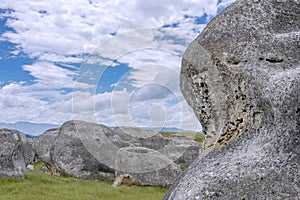 Area known as elephant rocks in the Waitaki Basin near Oamaru in New Zealand