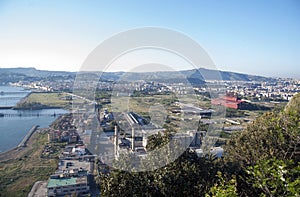 Area and remains of a disused famous steel mill, Naples, Italy.