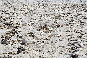 Area of salt plates in the middle of death valley, called Devil`