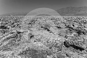 Area of salt plates in the middle of death valley, called Devil`s Golfe Course