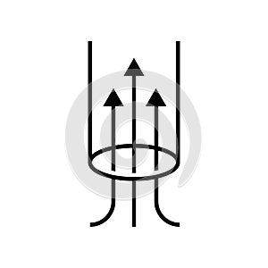 Area vector icon. venue illustration sign. size symbol. map logo.suction vector icon. suck illustration sign. hose symbol.