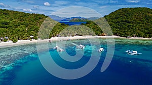 Areal photo of Malcapuya Island in Coron photo