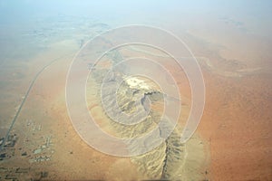 Areal shot of arabian mountains