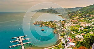 Areal view of Cefalu, Italy.