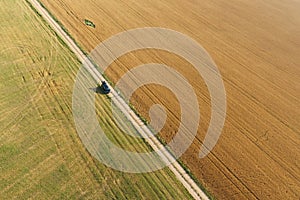 Areal view of corn field