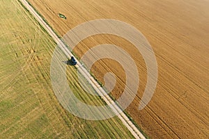 Areal view of corn field photo