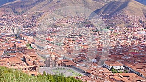 Areal view of Cuzco, Peru.