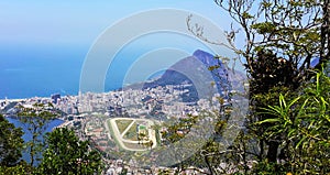 Areal view of a famous Copa Cabana beach in Brazil, Rio de Janeiro. City photo