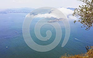 Areal view of a famous Copa Cabana beach in Brazil, Rio de Janeiro. Travel