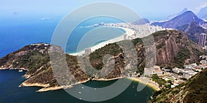 Areal view of a famous Copa Cabana beach in Brazil, Rio de Janeiro. Travel photo