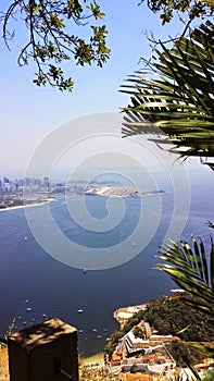 Areal view of a famous Copa Cabana beach in Brazil, Rio de Janeiro. Travel photo