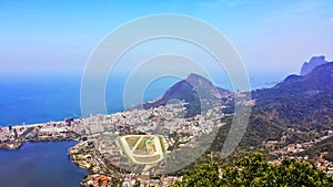 Areal view of a famous Copa Cabana beach in Brazil, Rio de Janeiro. Travel photo