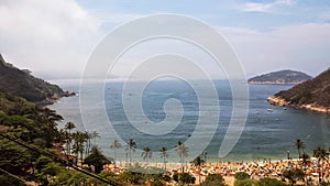 Areal view of a famous Copa Cabana beach in Brazil, Rio de Janeiro. Travel photo