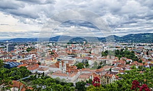 Areal View of Graz city photo