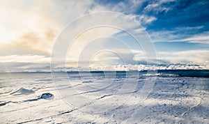 Areal view of Icelandic landscape from the plane. Europe photo