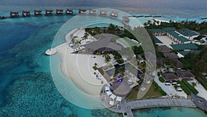 Areal view of maldives resort photo