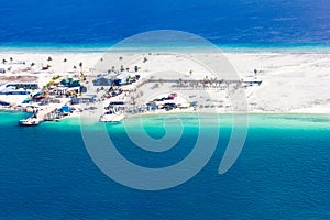 Areal view of Male and the Trans Maldivian Airport