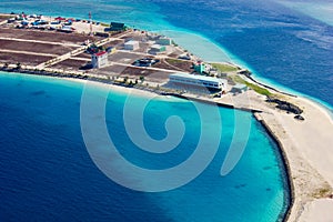 Areal view of Male and the Trans Maldivian Airport