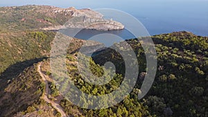 Areal view of Marina di Camerota Cala Bianca bay