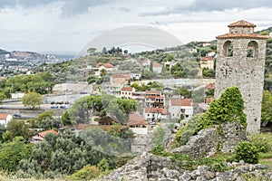 The areal view on the old town Stari Bar in Montenegro