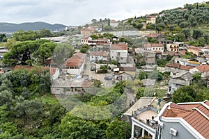 The areal view on the old town Stari Bar in Montenegro