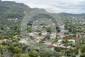 The areal view on the old town Stari Bar in Montenegro