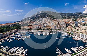 Areal view of the port in the rich city Monte-Carlo in Monaco. photo