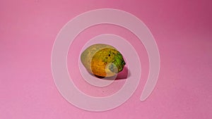 Areca nut on a pink background