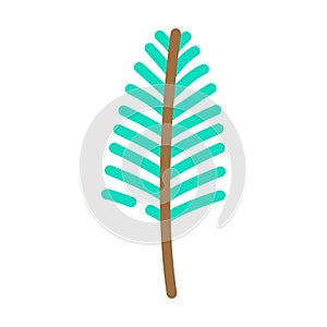 areca palm tropical leaf color icon vector illustration