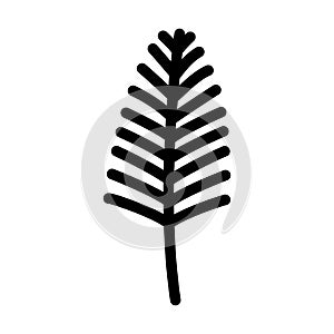 areca palm tropical leaf line icon vector illustration