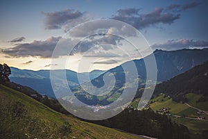 Areches-Beaufort, France, 20.6.2019. View of French Alps in summer. Beautiful ski rezort village Areches in France mountains alp