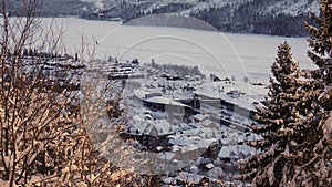 Aredalen and Are town in Jamtland, Sweden in winter