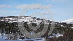 Arefjallen mountains near Undersaker town in winter in Jamtland in Sweden