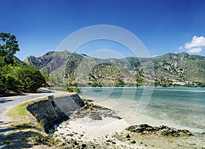 Areia branca beach and coastline near dili in east timor