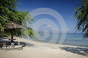 Areia branca tropical beach view near dili in east timor photo