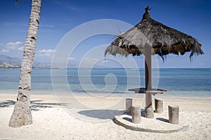 Areia branca tropical beach view near dili in east timor photo