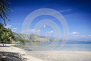 Areia branca tropical beach view near dili in east timor