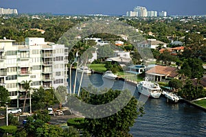 areial view of florida canal