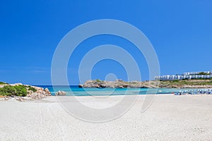 Arenal de Son Saura beach at Menorca island.