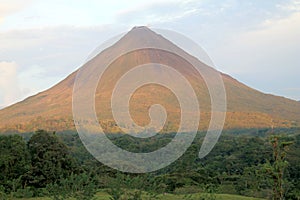 Arenal volcano`s 1670 m summer sunset beautiful view