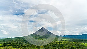 Arenal Volcano, which has an almost perfect cone shape, is one of the biggest tourist attraction in Alajuela, Costa Rica