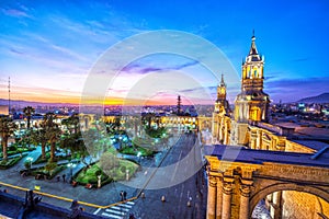 Arequipa Plaza at Night